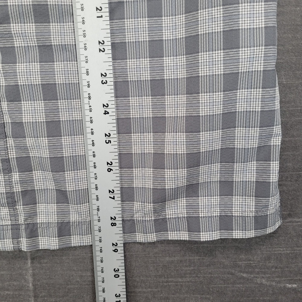 Croft & Barrow Mens Small Quick-Dry Short Sleeve Plaid Fishing Hiking Shirt Gray - Picture 5 of 6